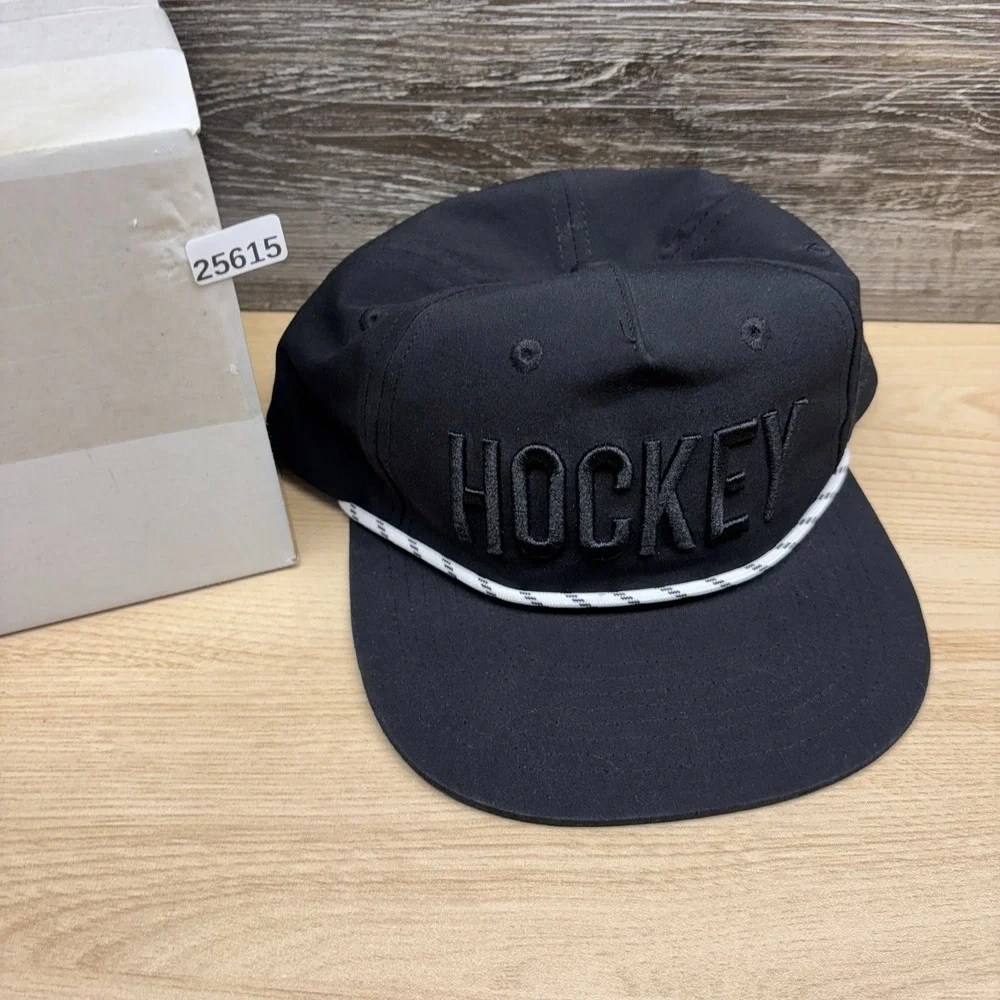 ChalkTalk Sports Hat Cap Snap Back Youth Black Ice Hockey Rope Performance Boys